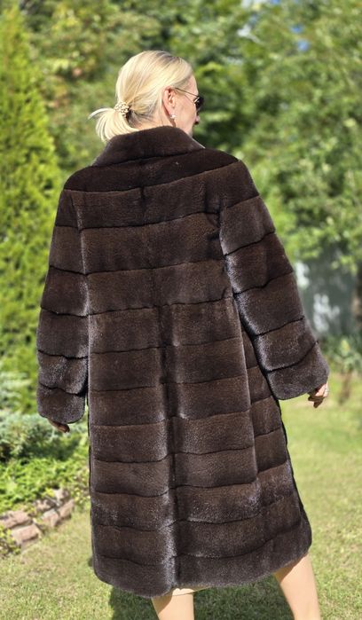 Норкова шуба норка Blackglama номерна плюшева 110 см