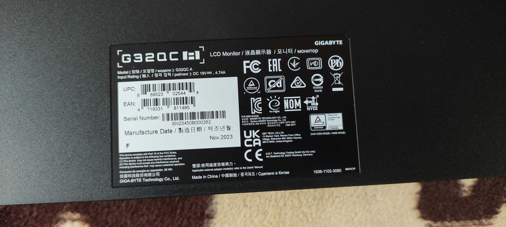 Zakrzywiony Gamingowy Monitor 32 cale Gigabyte G32QC A 2K VA 165Hz 1ms