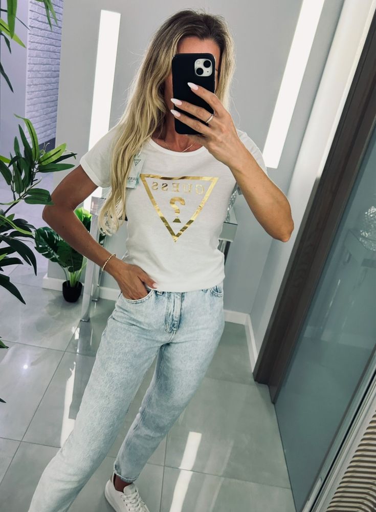 Koszulka T-shirt guess r.l biały