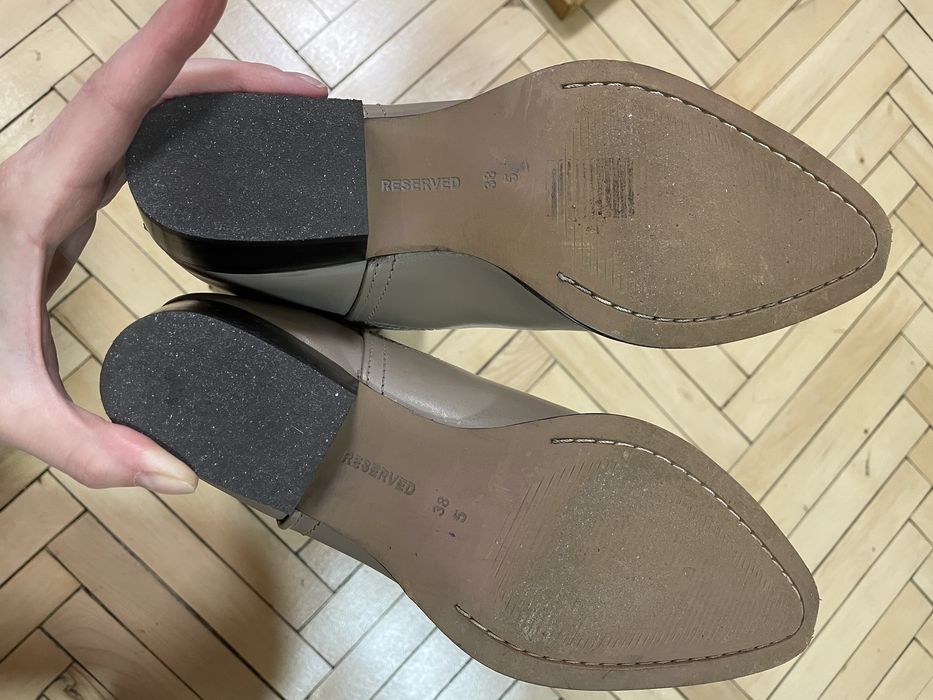 Стильні чоботи, шкірзам, б/у