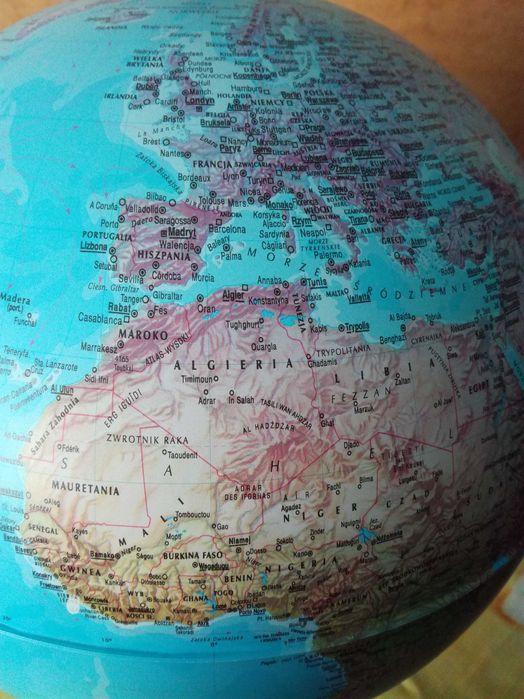 Duży globus podświetlany (średnica 30cm)