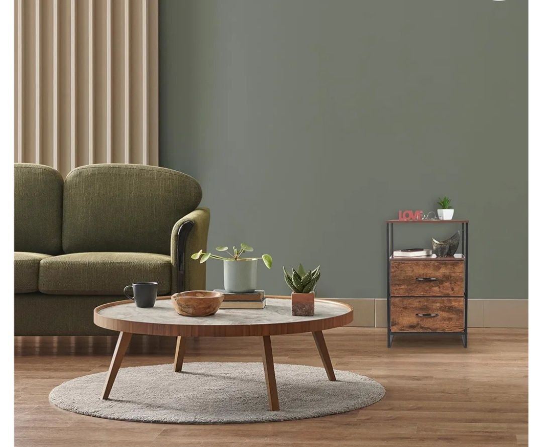 Relaxdays Stolik nocny szafka szafka nocna industrialny, 2 półki, 2 sz