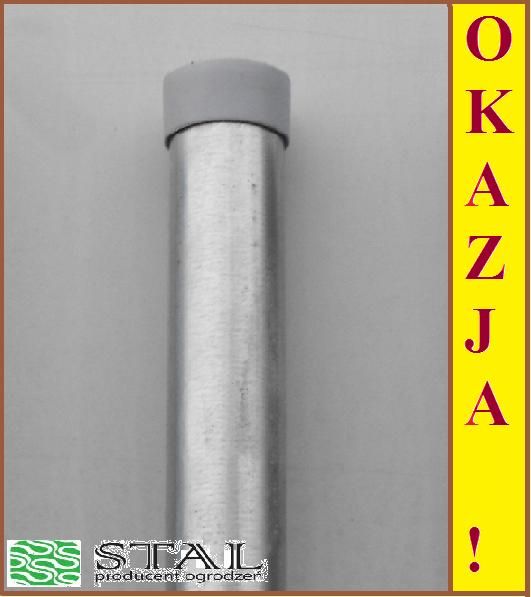 Słupki ogrodzeniowe okrągłe 42x1,3mm h=2m ocynkowane 200cm jedyne 19zł