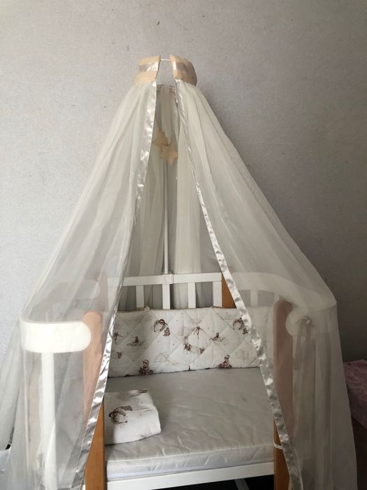 Оригінальне дитяче ліжечко Ingvart Nika  5в1, приставне ліжечко