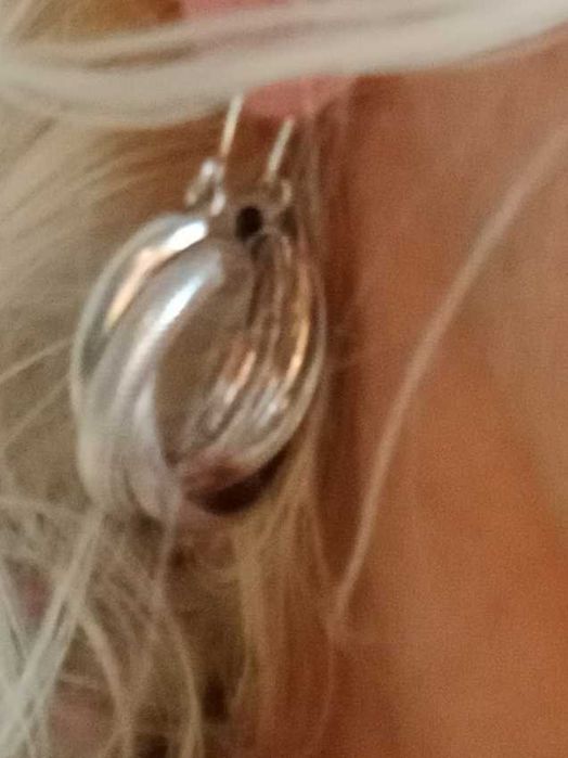 Duże modne, kręcone koła podwójne kolczyki próby 925