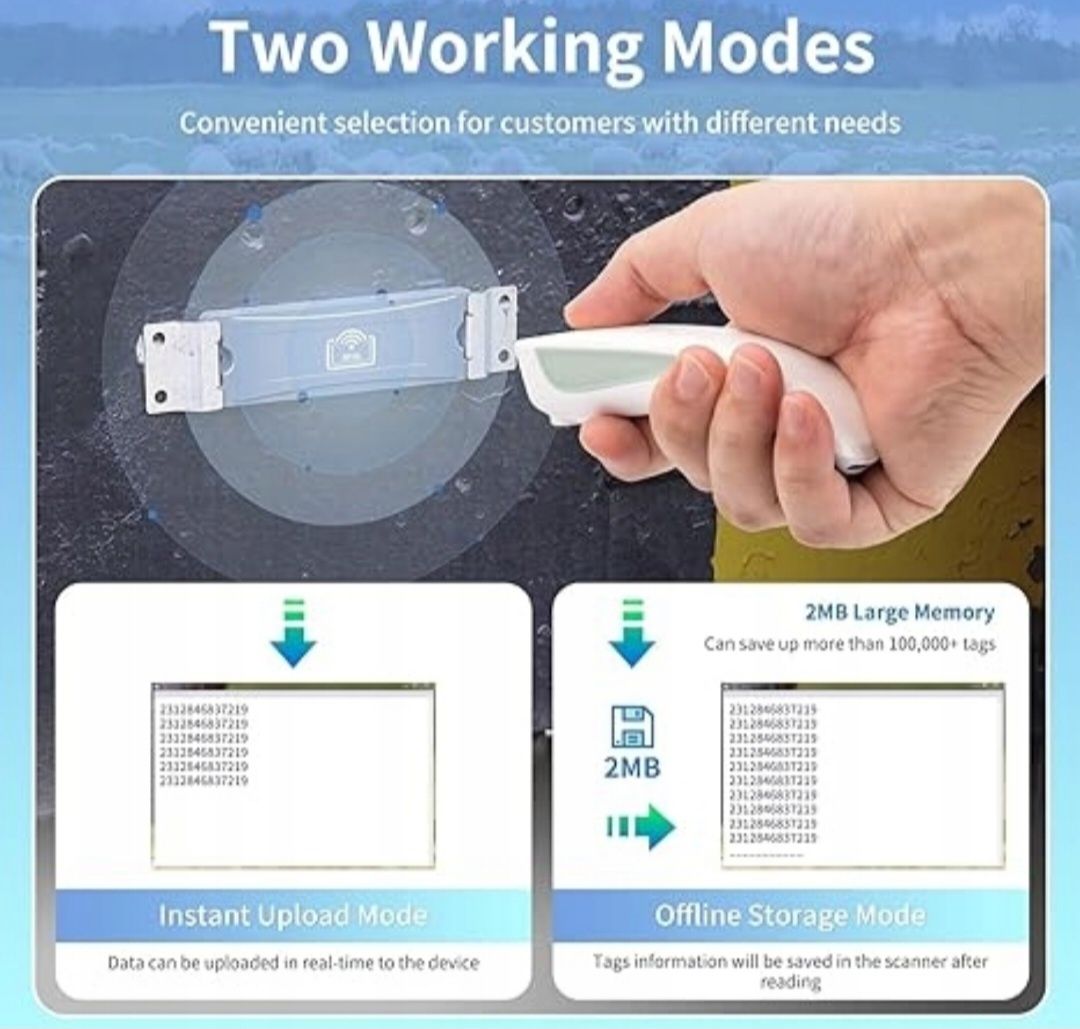 Skaner mikrochipów NETUM, C200 przenośny bezprzewodowy czytnik RFID