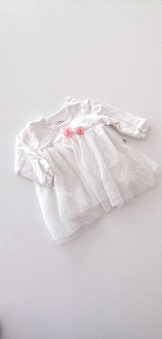 biała bluzka na chrzciny do chrztu bluzeczka 3-6mies dla dziewczynki68