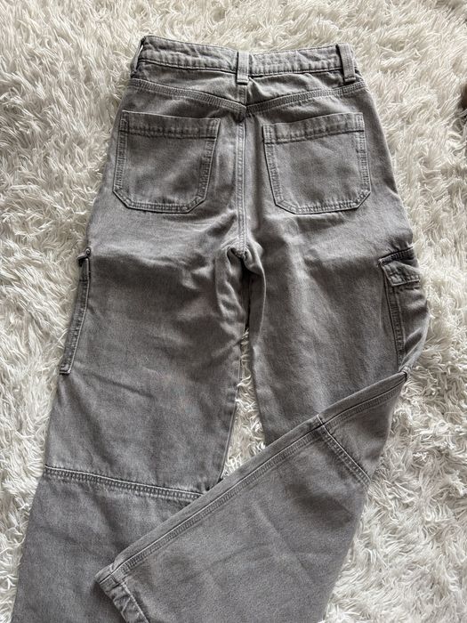 Jeansy szerokie cargo H&M 32