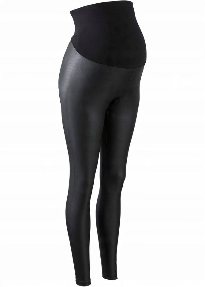 B.P.C legginsy ciążowe czarne woskowane r.36/38