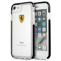 Etui Ferrari Shockproof do iPhone 7/8 - Przeźroczysty/ Czarny