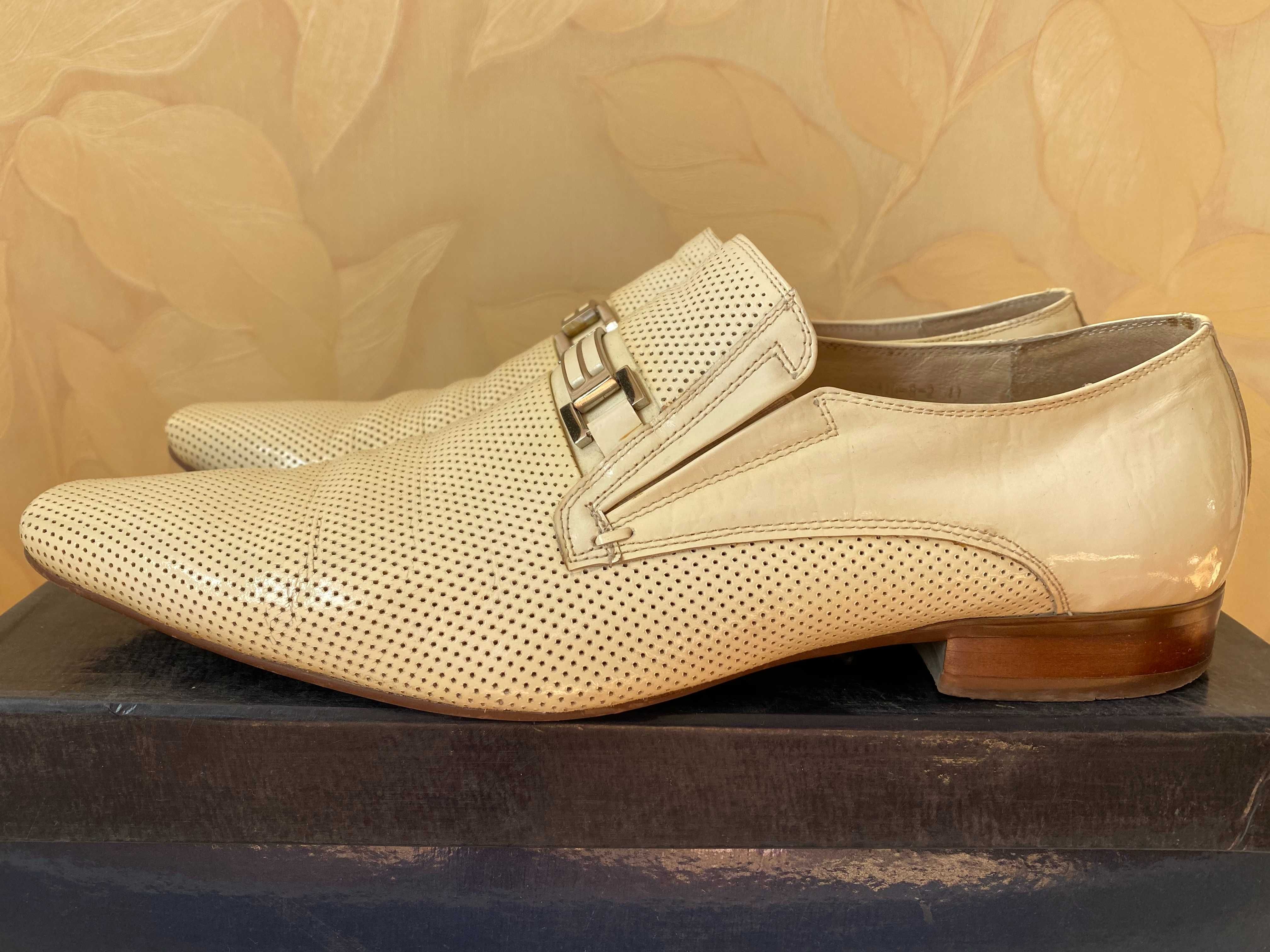 Белые мужские классические туфли Everest Collection 42 р. Кожа