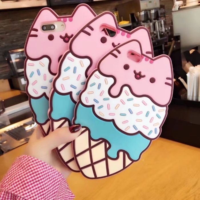 Capa telemóvel iPhone 8 Plus gato gelado Pusheen