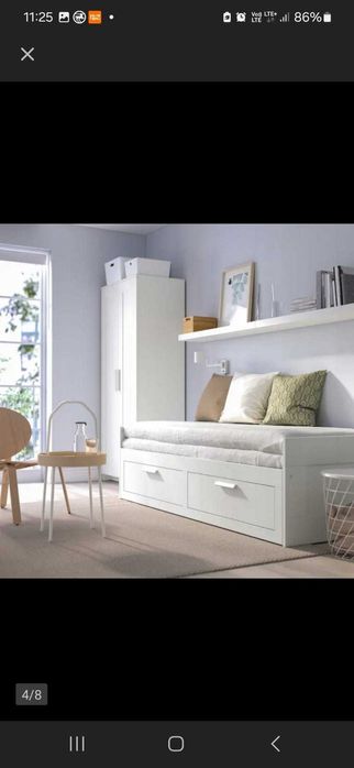 Ikea Brimnes łóżko z materacem i szufladami