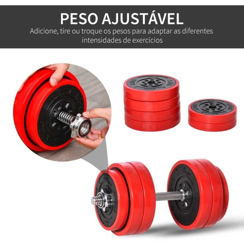 Conjunto Halteres de Musculação 2 em 1 – 30kg