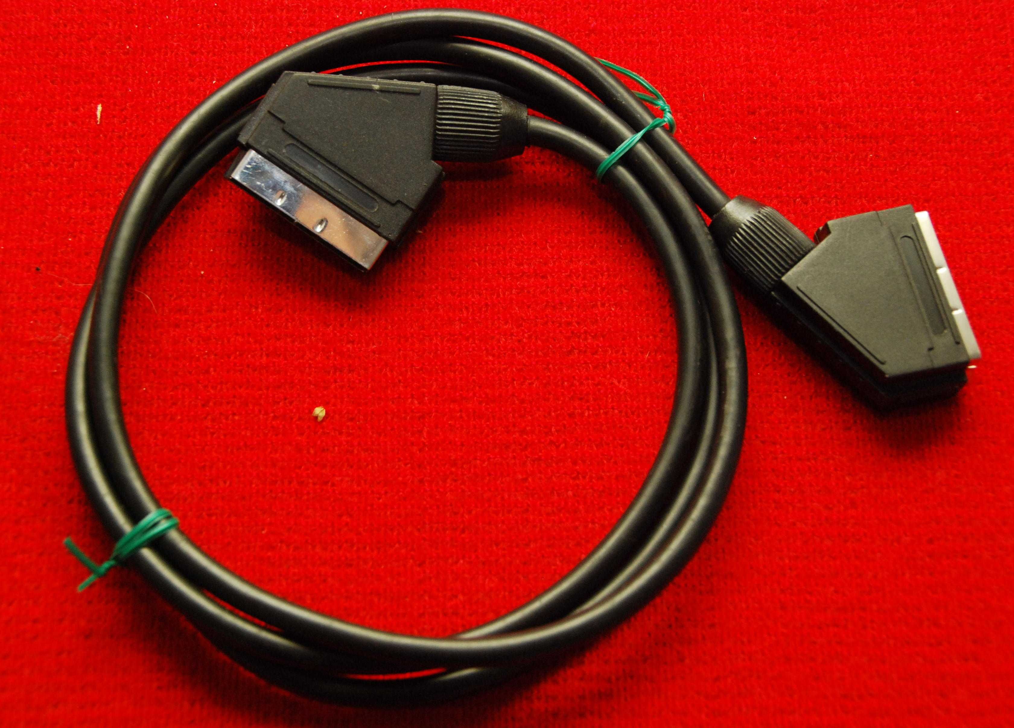Kabel przewód złącze euro scart do tunera telewizora magnetowidu 1,6m