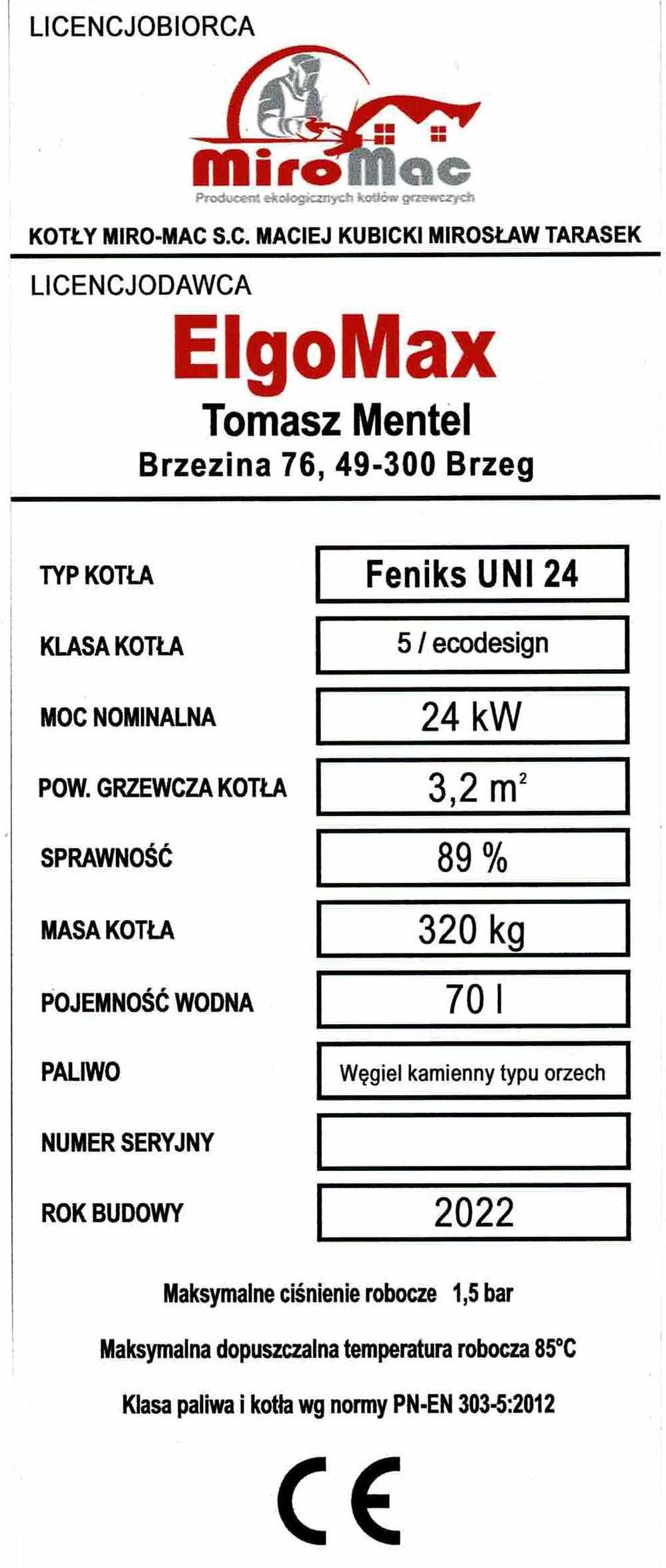 24kw kocioł piec na węgiel drewno 5 klasa