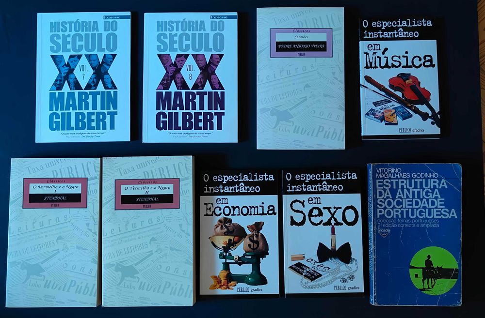 48 livros, vários temas. Lote 25€.