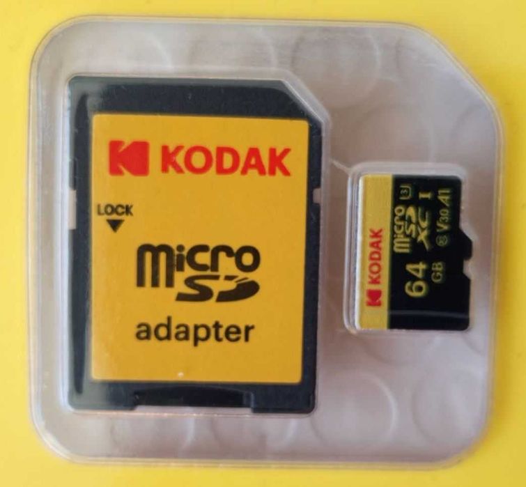 Карта памяти 64 GB KODAK Class 10 UHS-1 micro SD / TF с адаптером SD
