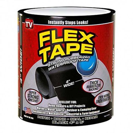 Водонепроницаемая изоляционная лента Flex Tape Чёрная 10см