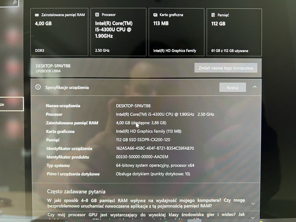 Fujitsu lifebook U904