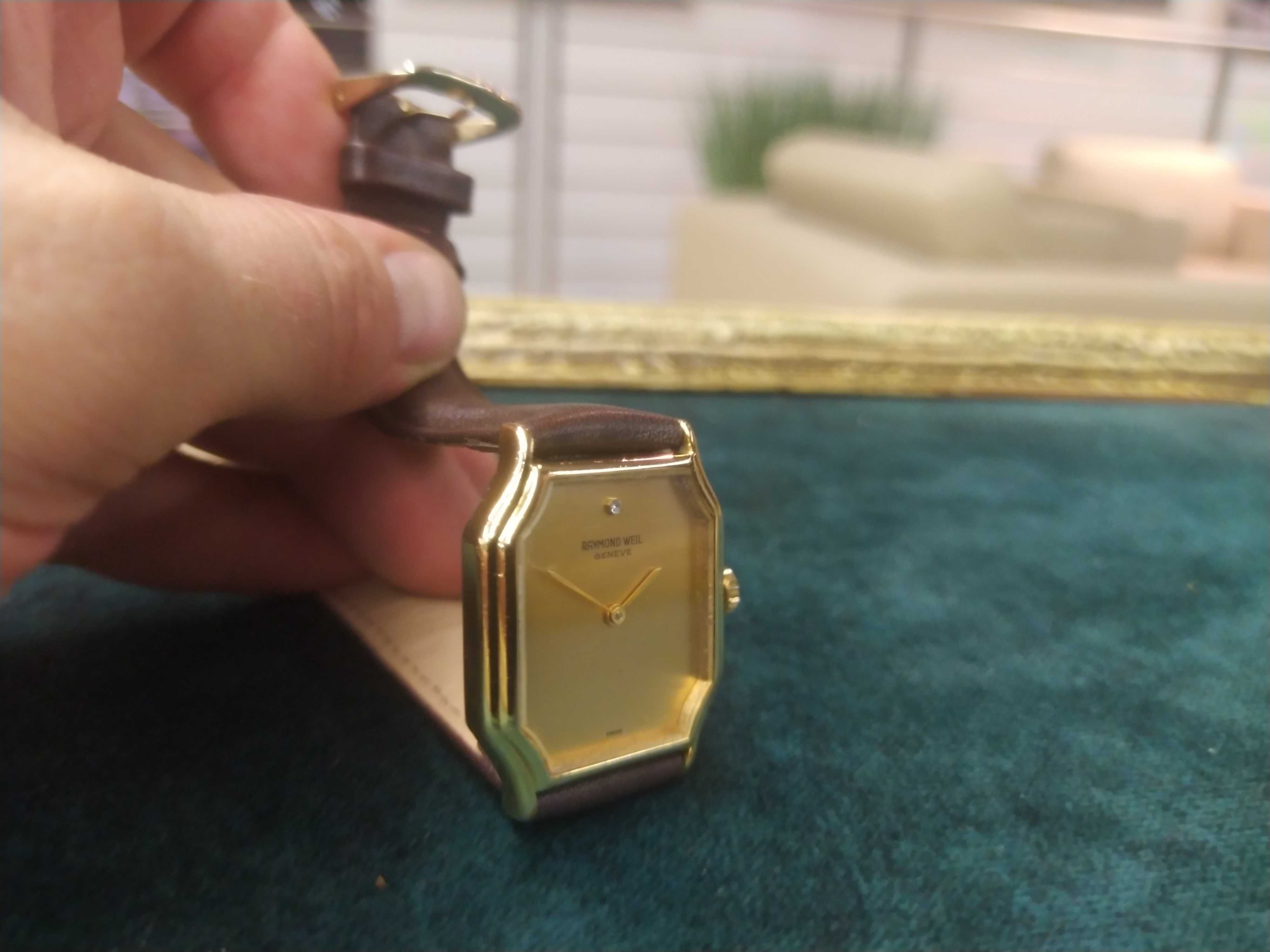 Piękny zegarek Raymond Weil Gold Gansterska Kostka Mechaniczny Swiss