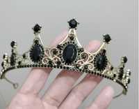 Czarna tiara diadem korona urodziny osiemnastka andrzejki gothic
