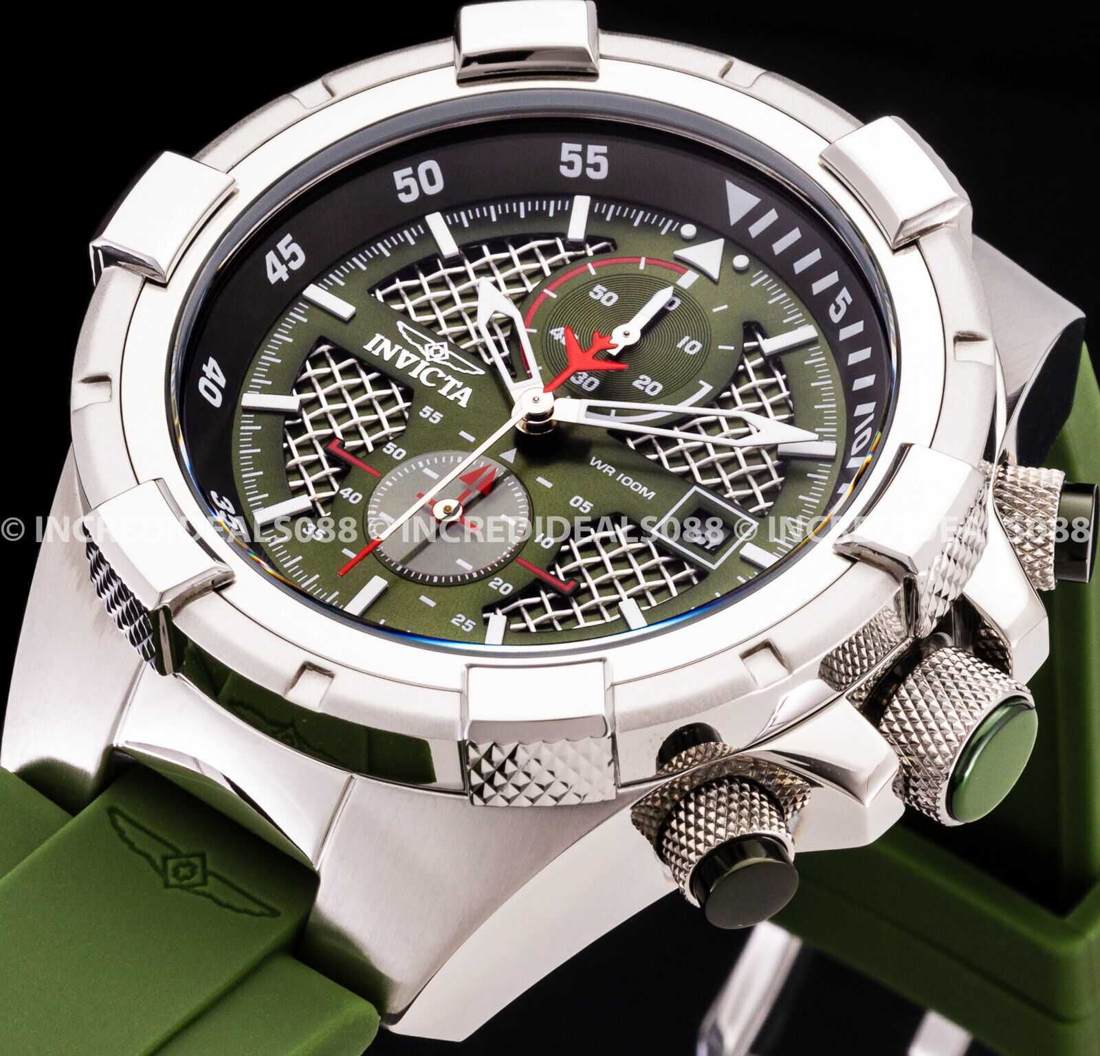 Чоловічий годинник Invicta Aviator Chronograph Quartz Green Dial 39379