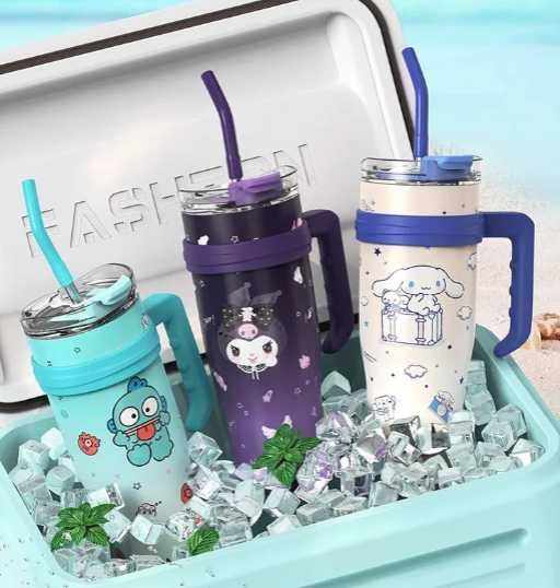 Tumbler/Garrafa Térmica Hello Kitty e Sario Original NOVO ENVIO GRÁTIS