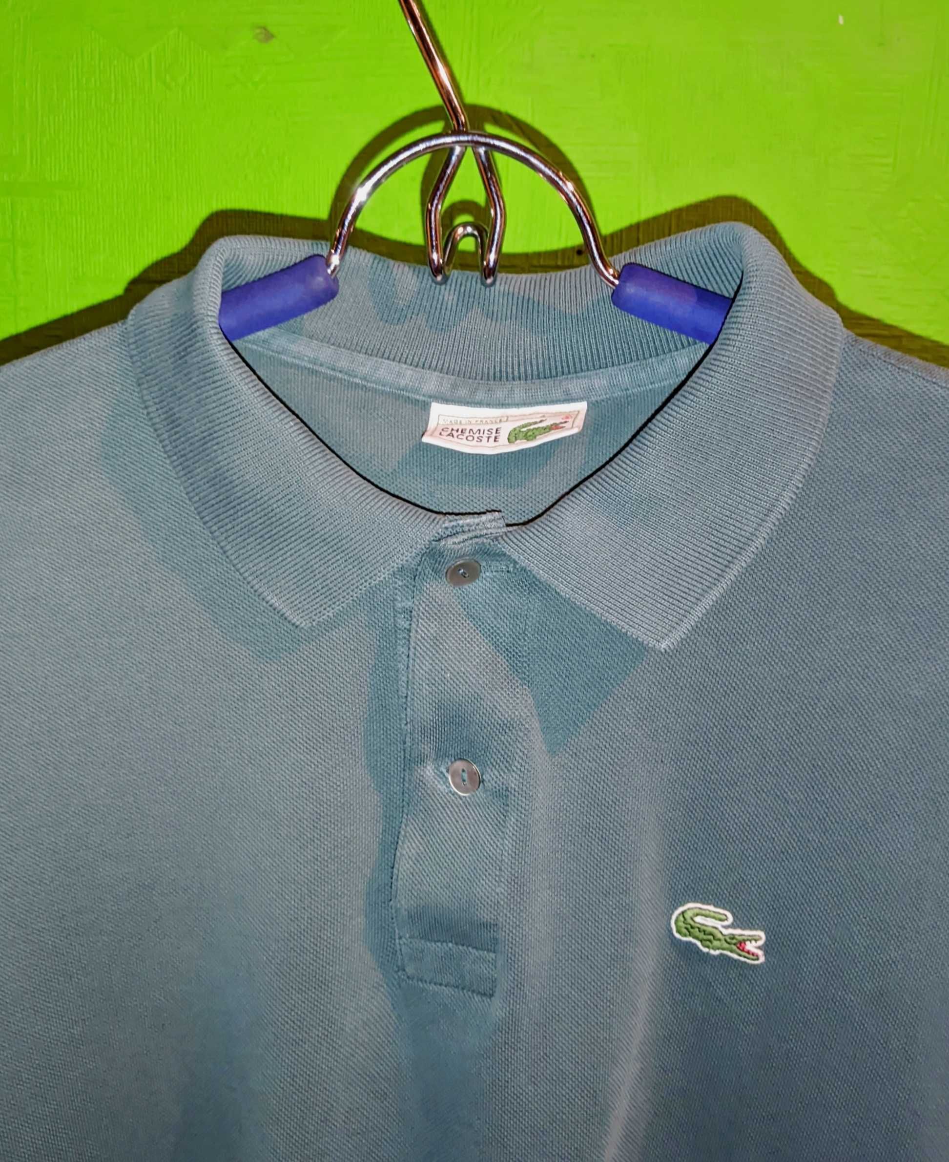 LACOSTE made in FRANCE Polo кофта поло с доллароґвого зелёного цвета