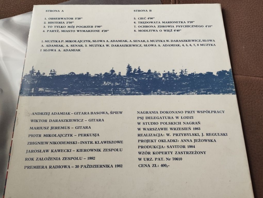 Płyta winylowa, Zespół Rezerwat, 1984, Savitor, 1 wydanie, Obserwator