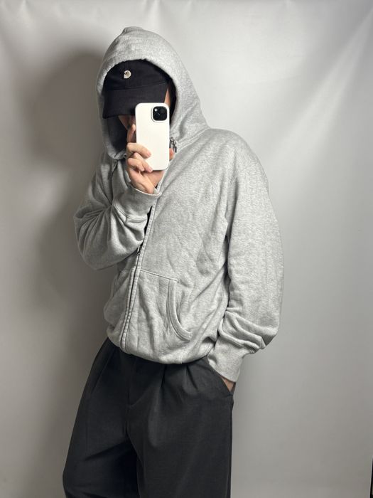 Сірий оверсайз зіп худі uniqlo oversize кофта y2k толстовка реп беггі