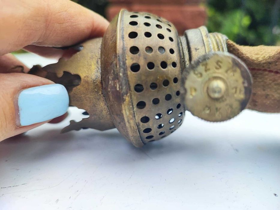 Stary mosiężny brenner,knot PKP,SZSM.śr.gwintu 3,2 cm.