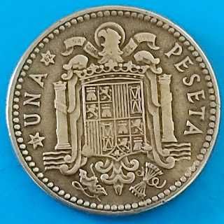 Una  Peseta de 1953, " 61"  de Francisco Caudillo  Franco, Espanha