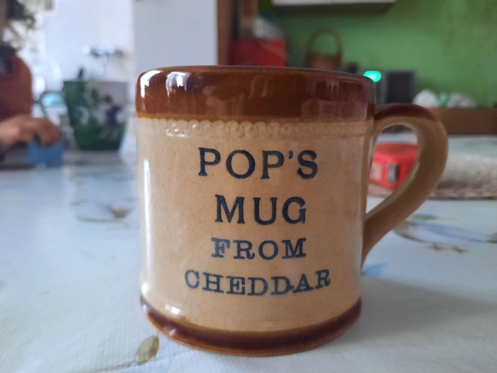 Pop's mug from cheddar kube kamionka porcelit brąz beż