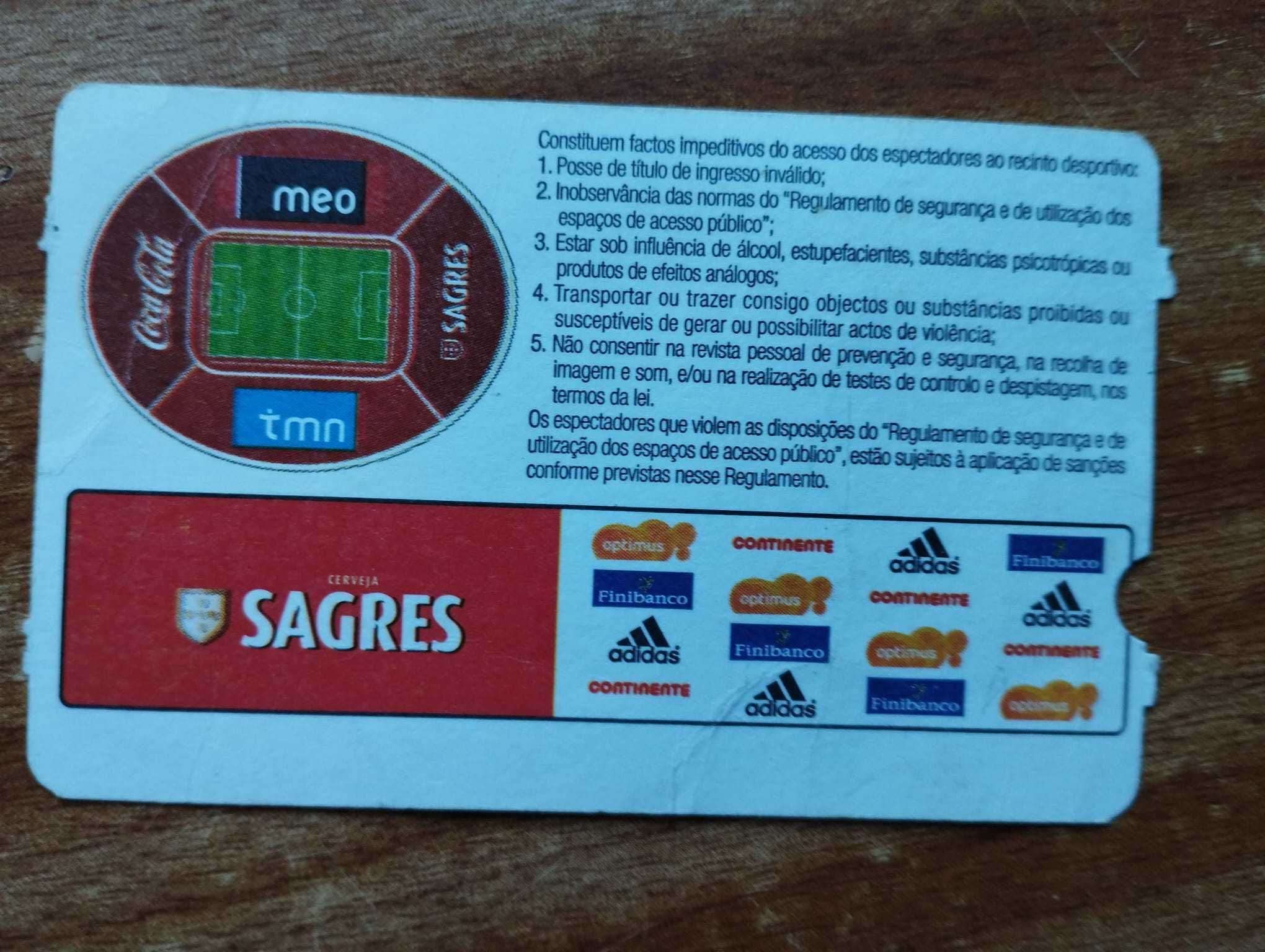 Vintage Bilhete - Super Liga - Época 20.09-20.10 - Benfica VS Vitória