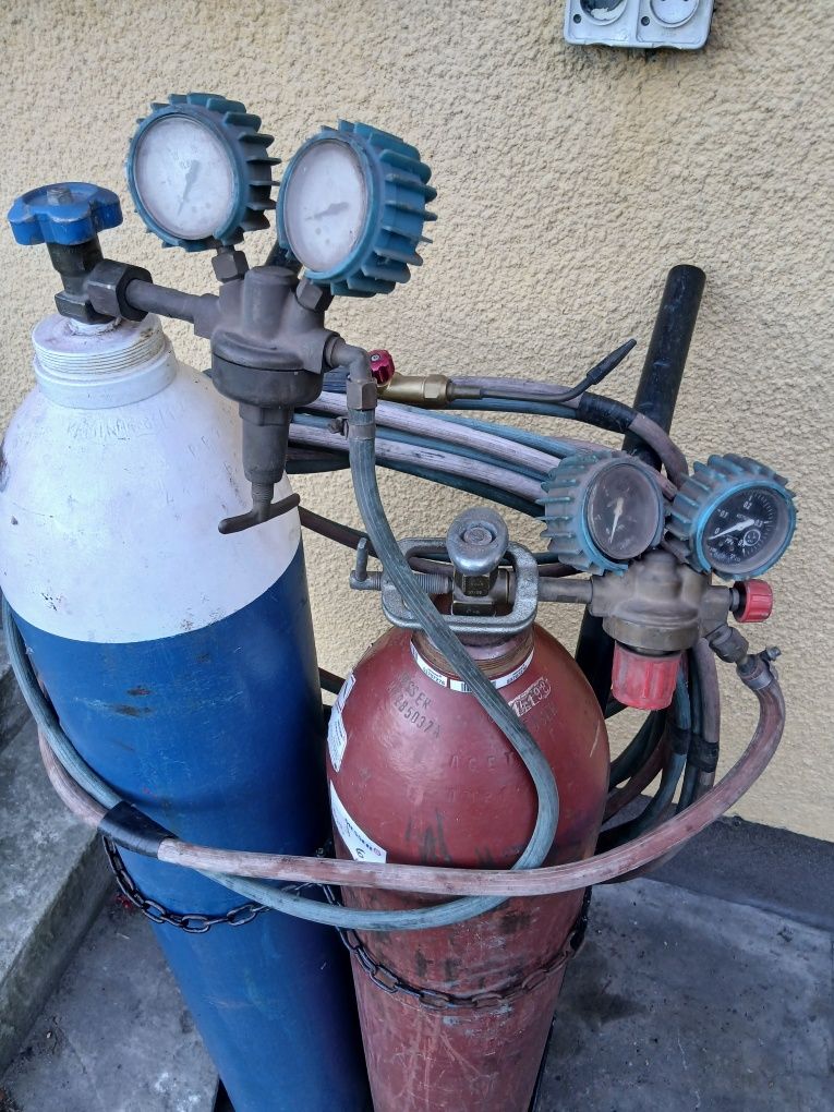 Gazy techniczne do cięcia i grzania plus wózek