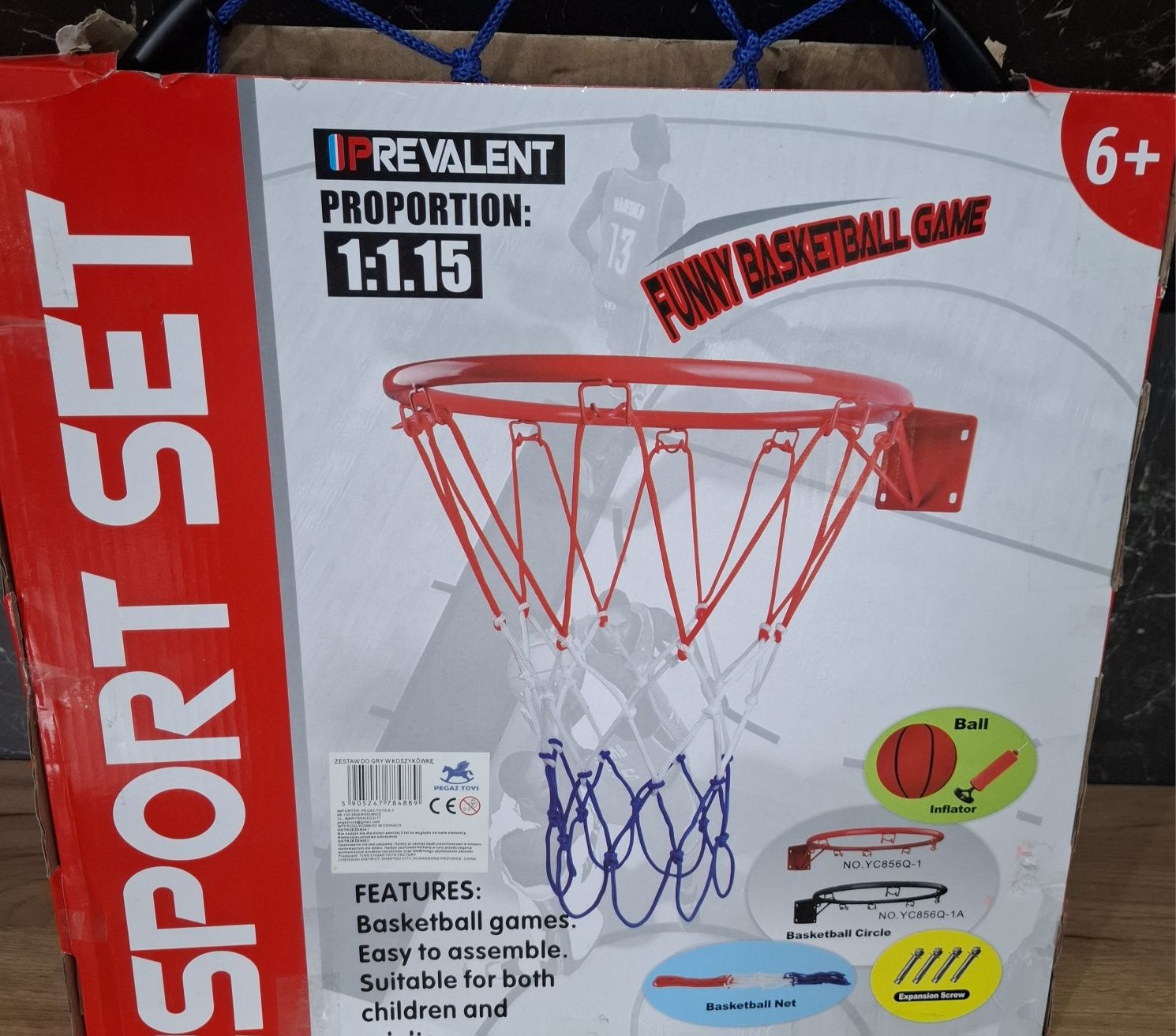 Kosz do koszykówki obręcz siatka dla dzieci