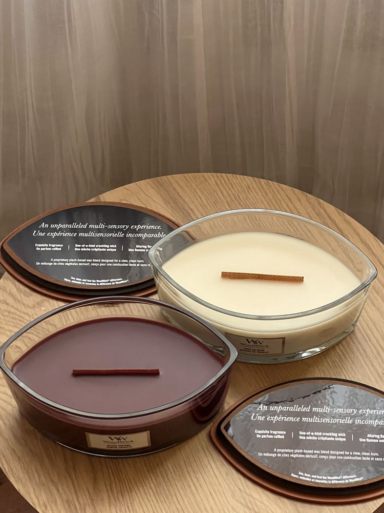 Свічка WoodWick Black Cherry, WoodWick Vanilla Bean