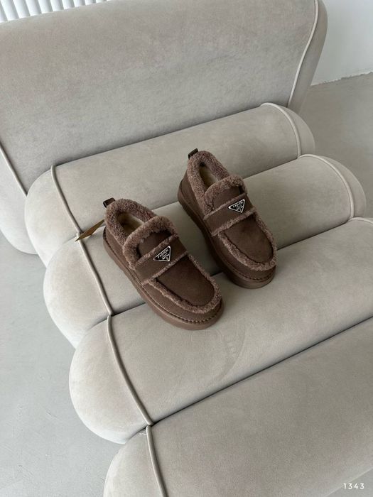 Лофери шоколад зима натуральна замша