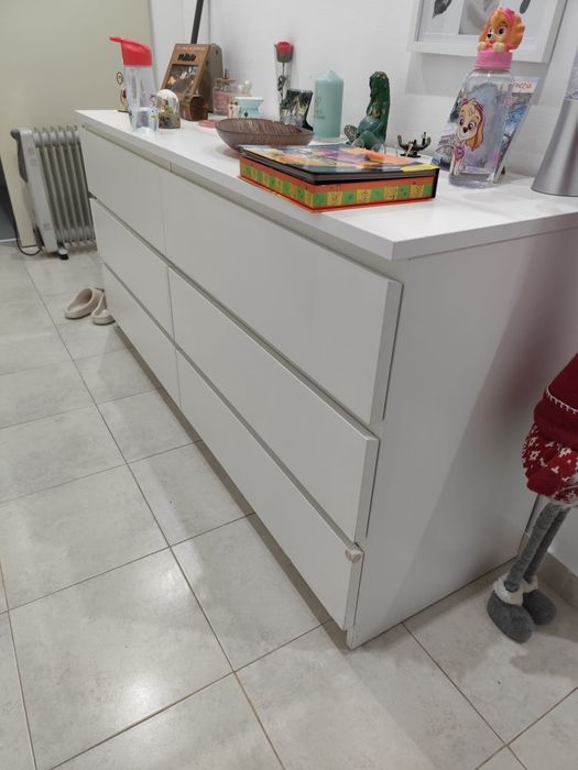 Comoda 6 gavetas branca modelo malm ikea