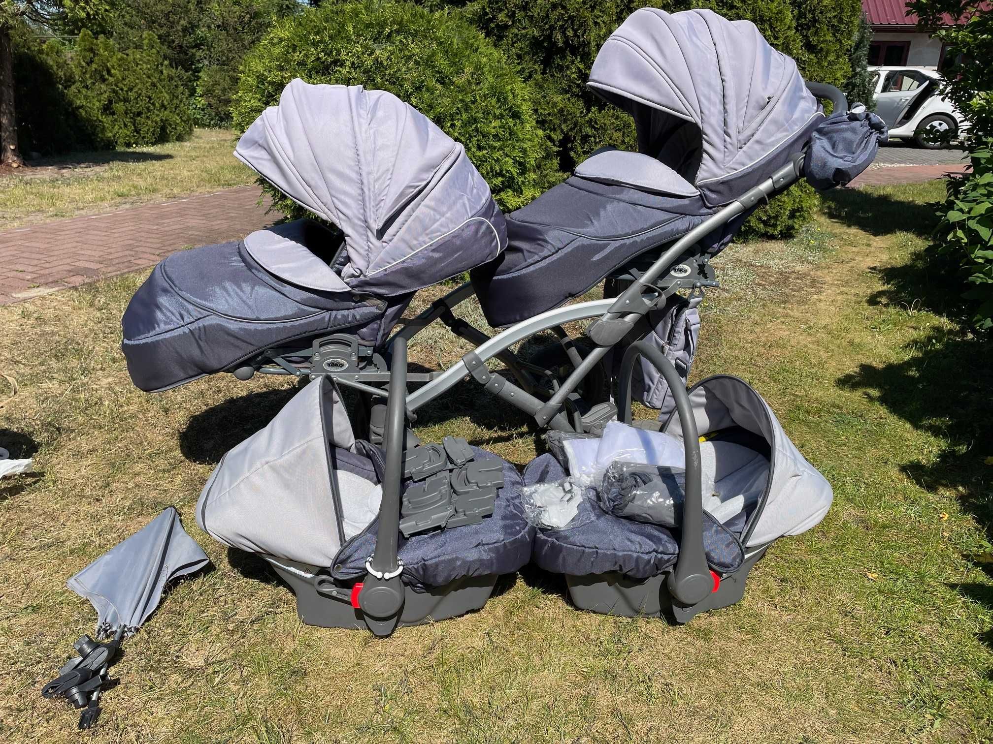 Wózek dla bliźniaków TAKO OMEGA DUO PLUS 3w1