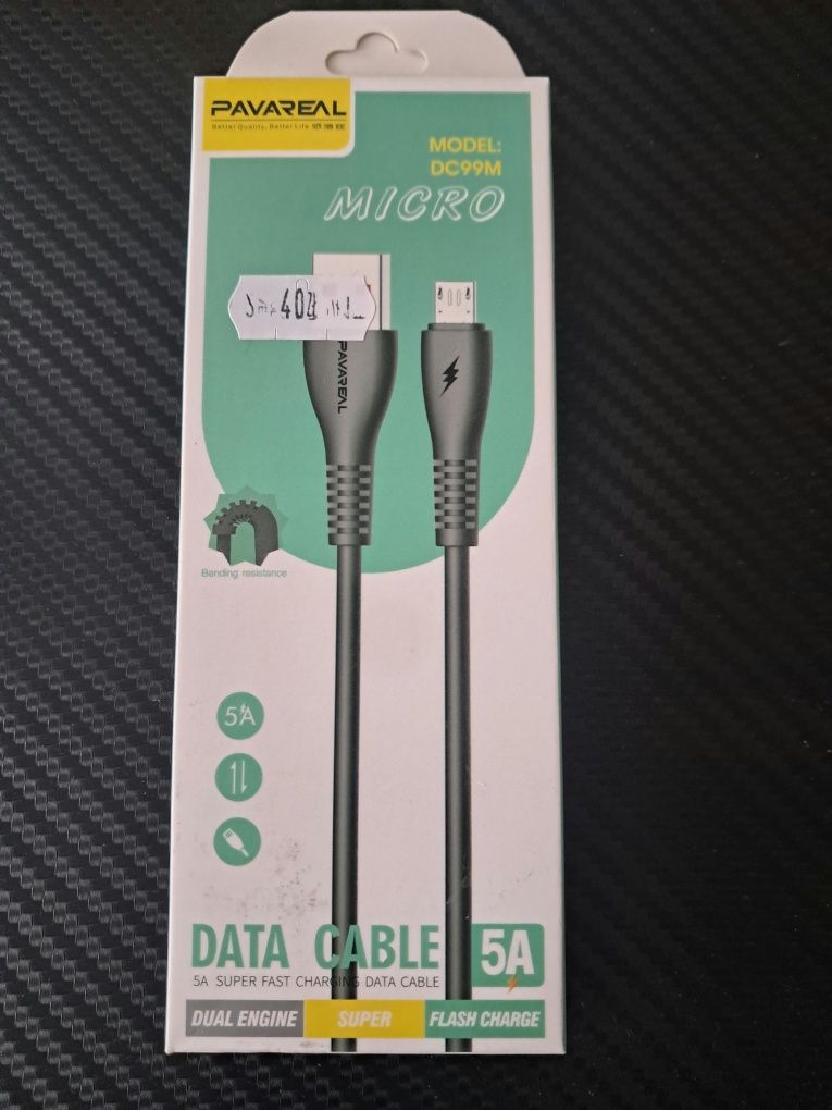 Kabel Micro USB 5A firmy Pavareal. Jakość Premium