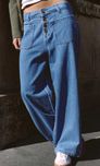 ZARA Jeans Z1975 CULOTTE z wysokim stanem i guzikami  ciemnoniebieskie