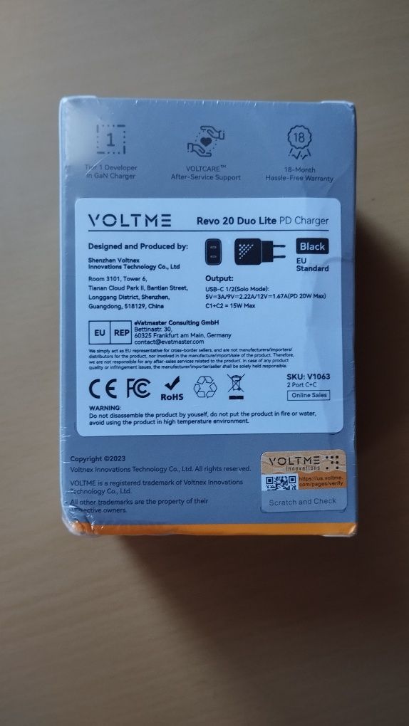 Зарядка VOLTME 20W duo PD