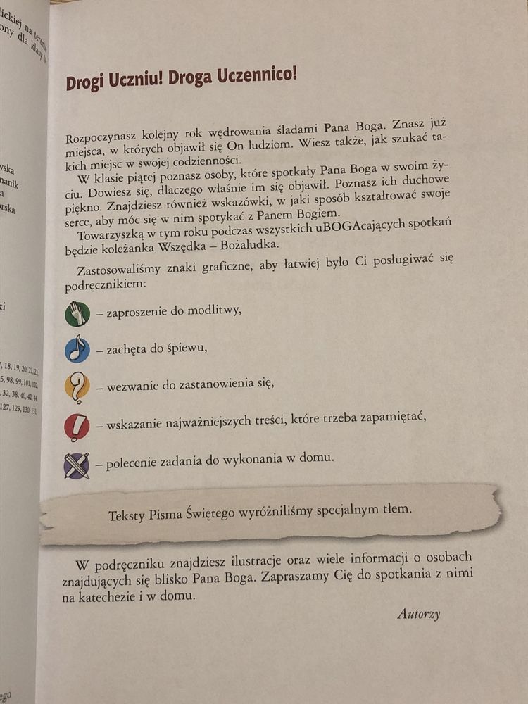 Spotkania uBogacające Podręcznik do Religii dla klasy 5 S.P.