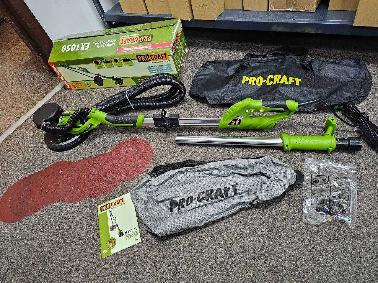 Жираф Шлифмашина для стен ProCraft EX1050 Пылесос +Подсветка ,Гарантия