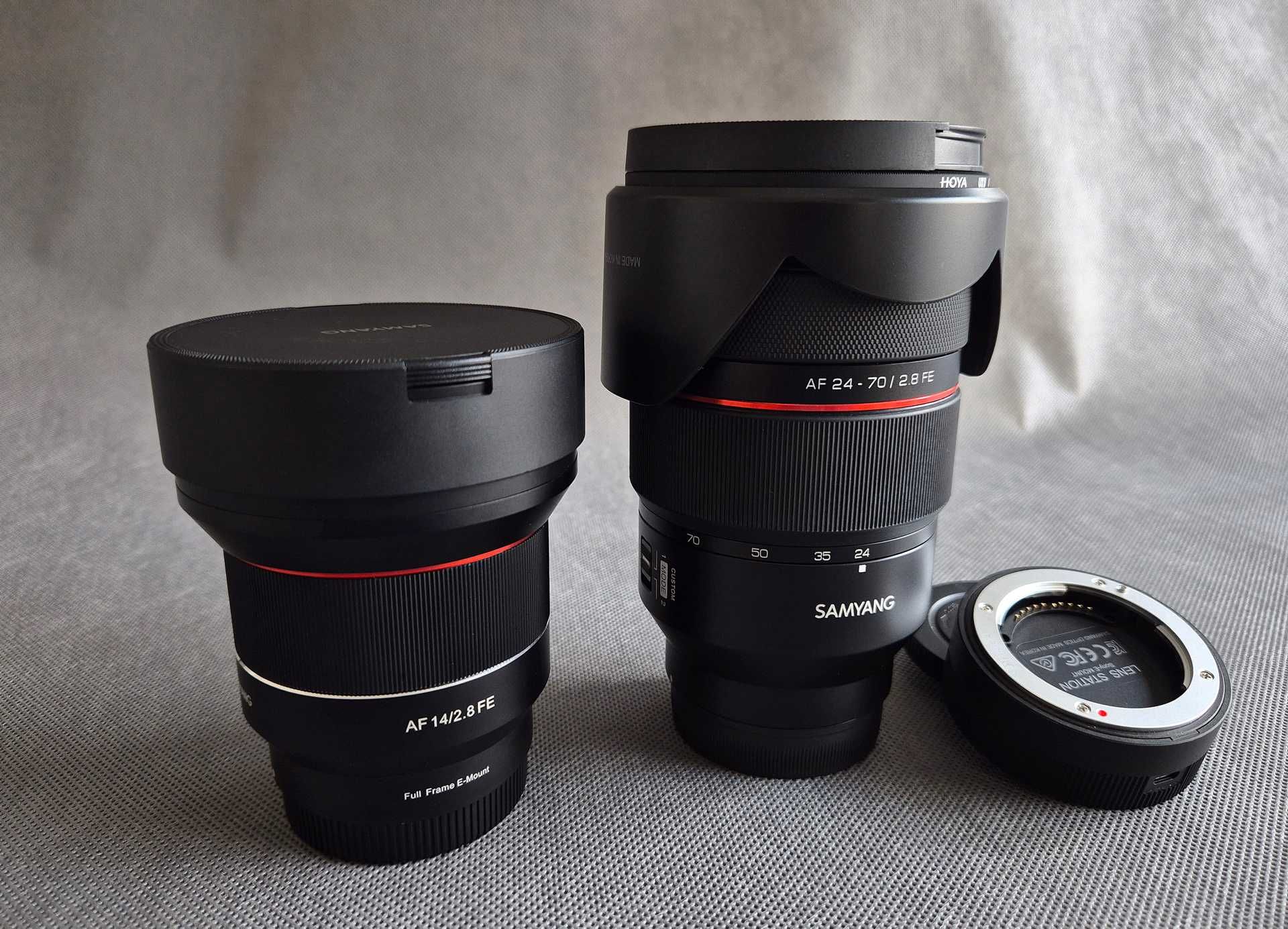 Samyang AF 24-70mm F2.8 FE + Samyang AF 14mm F2.8 FE Sony E + Stacja