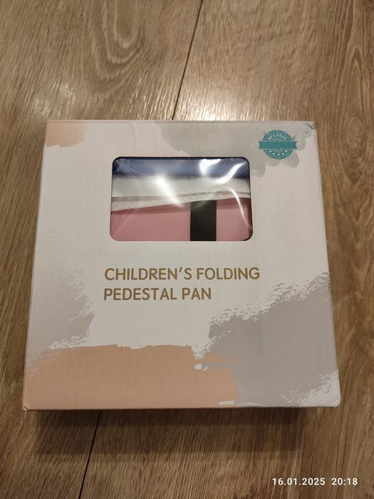 Nowa różowa przenośna toaleta nocnik składany