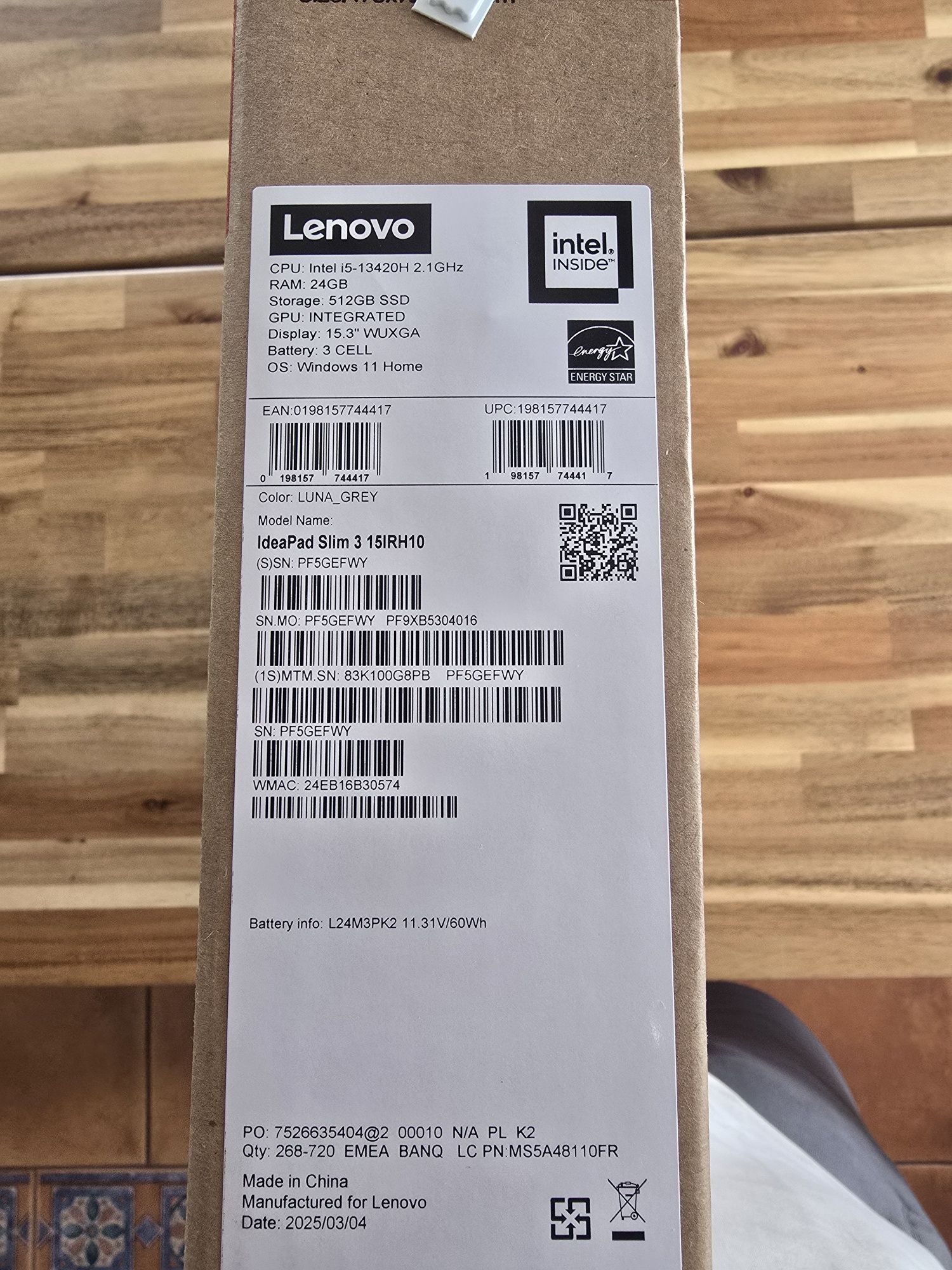 Laptop LENOVO IdeaPad Slim 3 15IRH10 15.3" IPS i5-13420H 24GB RAM 512G