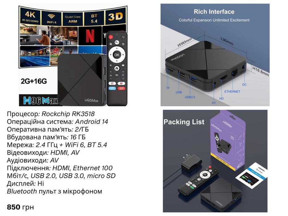 Нова смарт тв приставка Tanix TX8/ H96 max